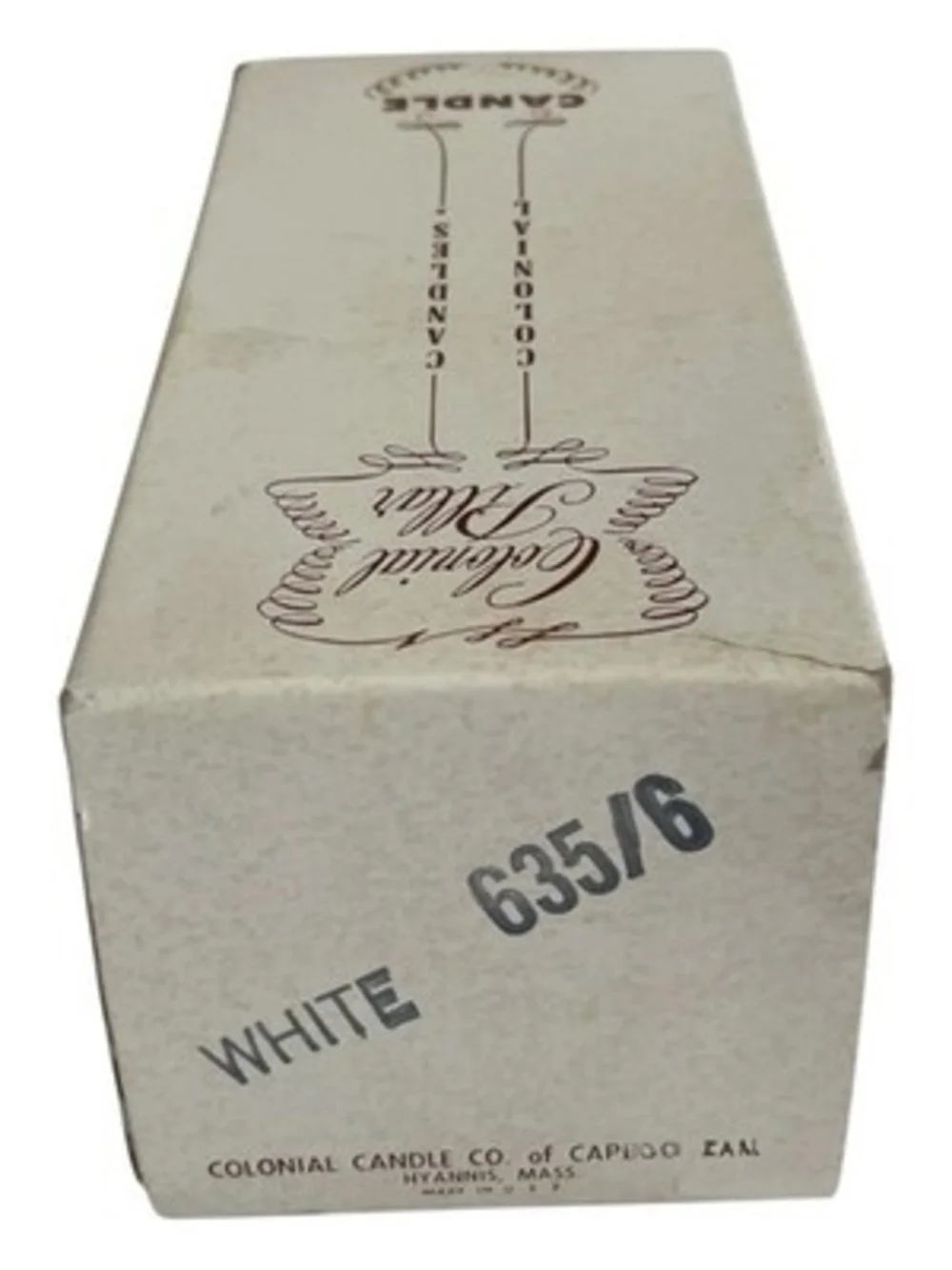 Vintage Colonial Candle Co of Cape Cod White Pillar Candle NIB Hyannis Mass